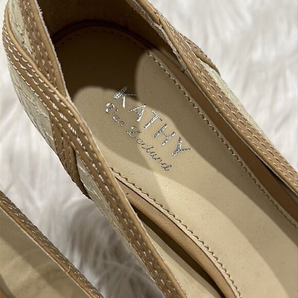 Kathy Van Zealand Dear Snakeskin Peep Toe Heels Sz 9 - Picture 10 of 16